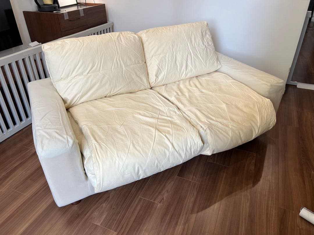 無印良品 ソファ 2シーター ワイドアーム ダウンフェザーポケットコイル