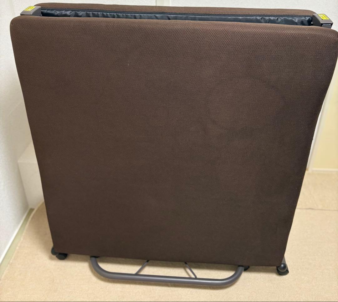 折りたたみベッド スチールフレーム (Brown)