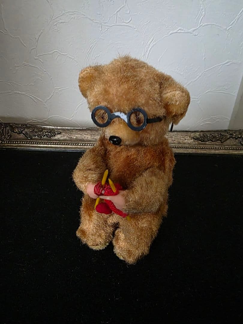 max carlアンティークベア　ゼンマイ 編み物クマ