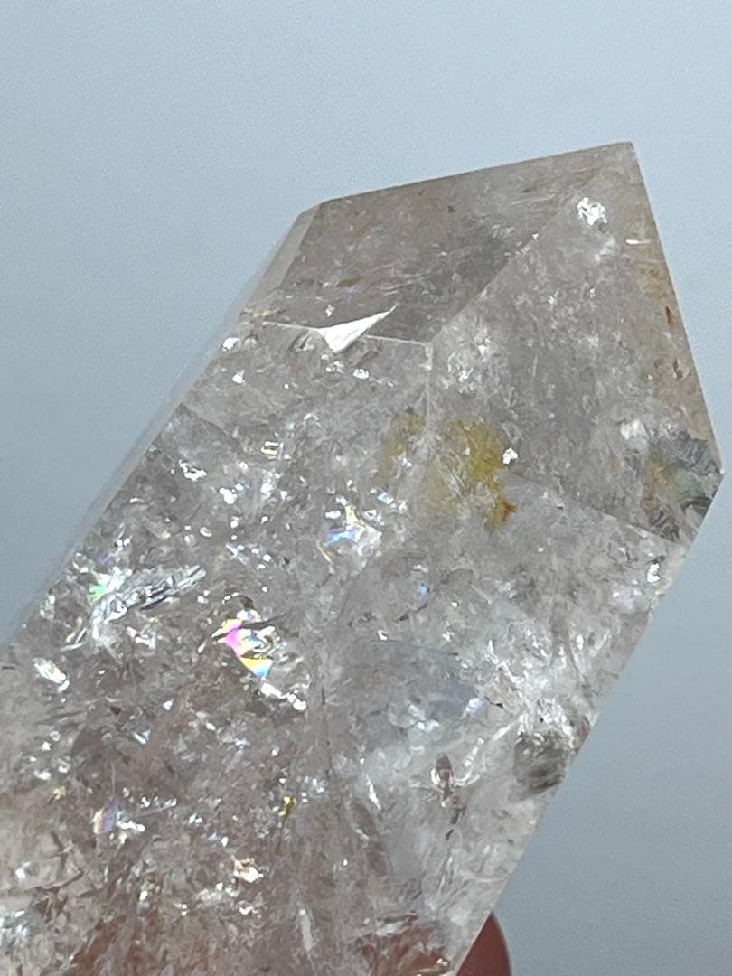 天然石　ピンクアゼツライト　ポイント　タワー　透明感あり虹キラキラ⭐️1856