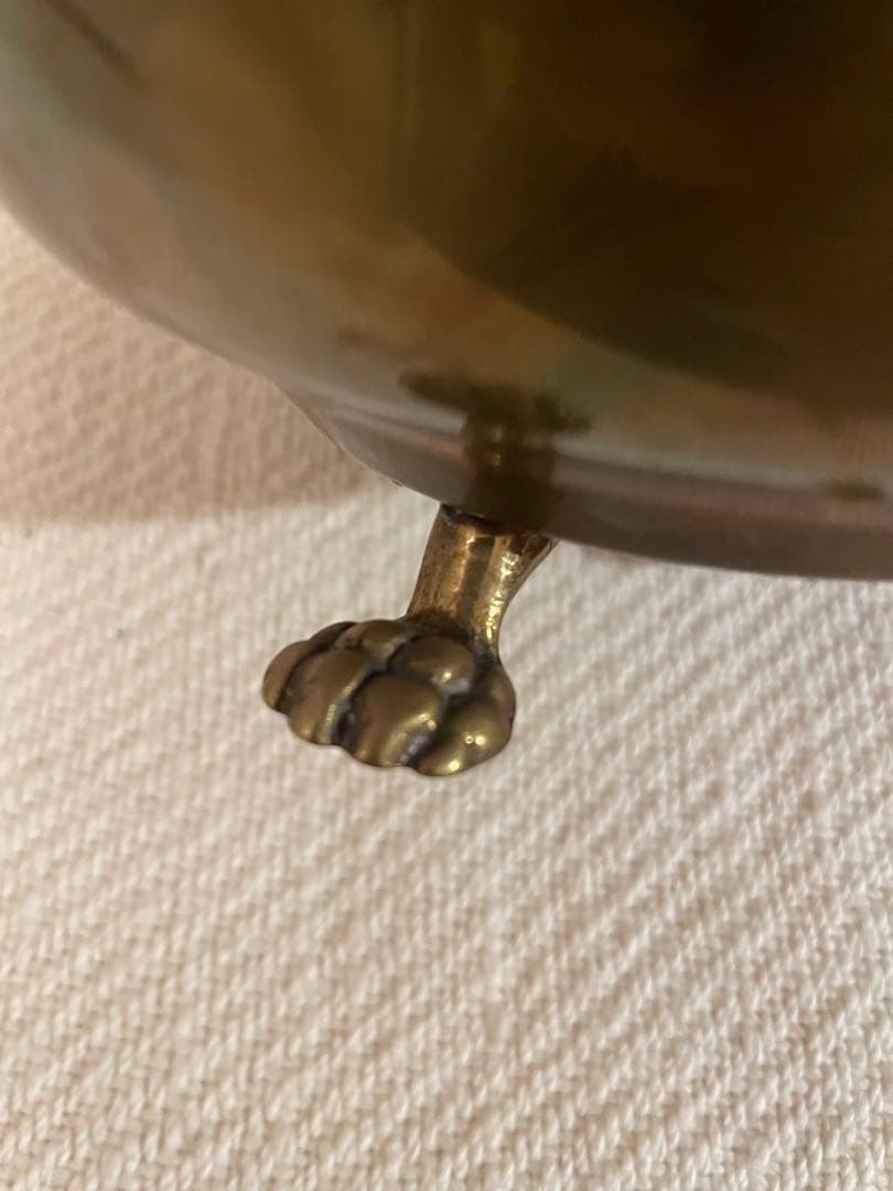 【フランスアンティーク】真鍮ボウル ヴィンテージ足付きボウル ライオン