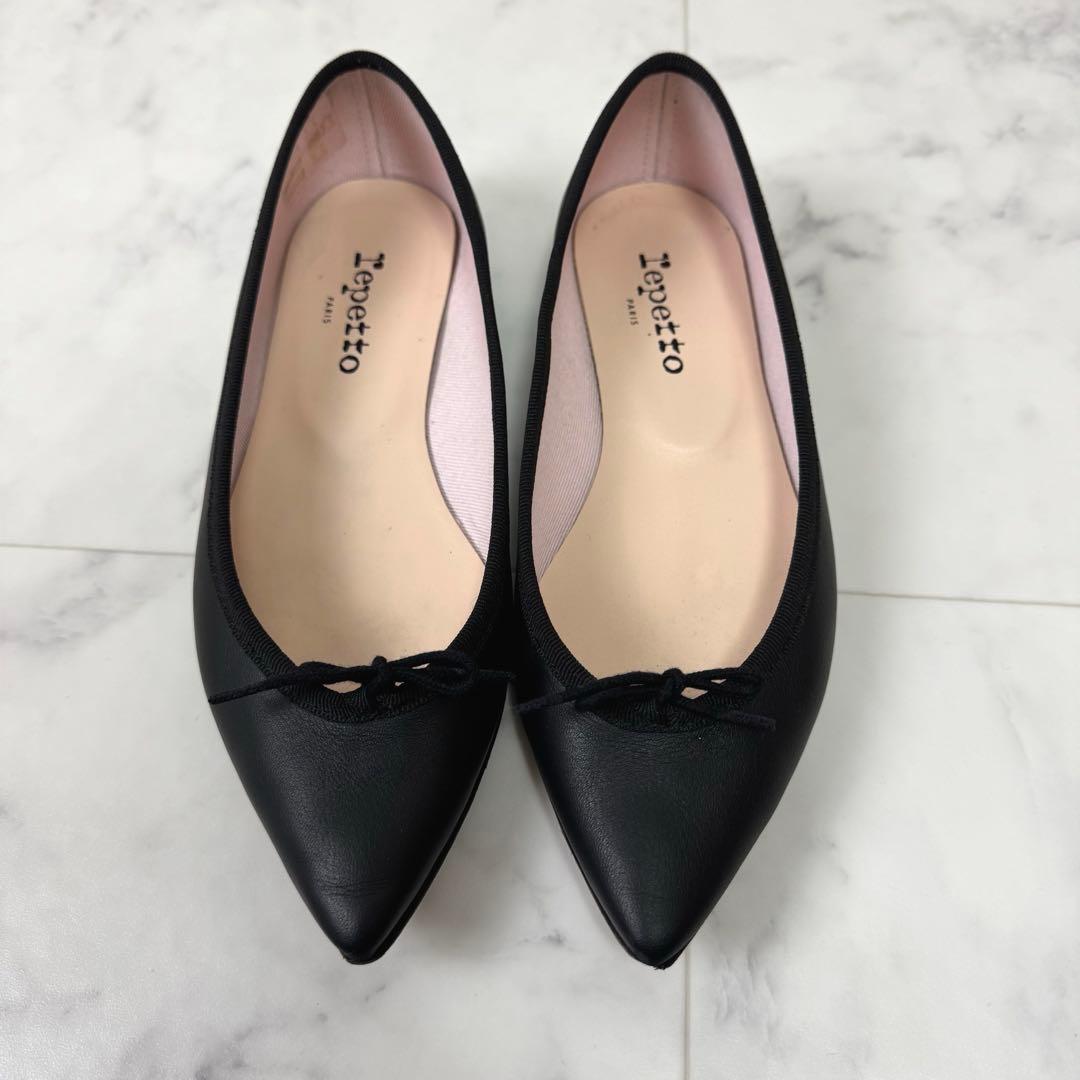 【美品】 レペット ブリジット バレエシューズ ポインテッドトゥ レザー