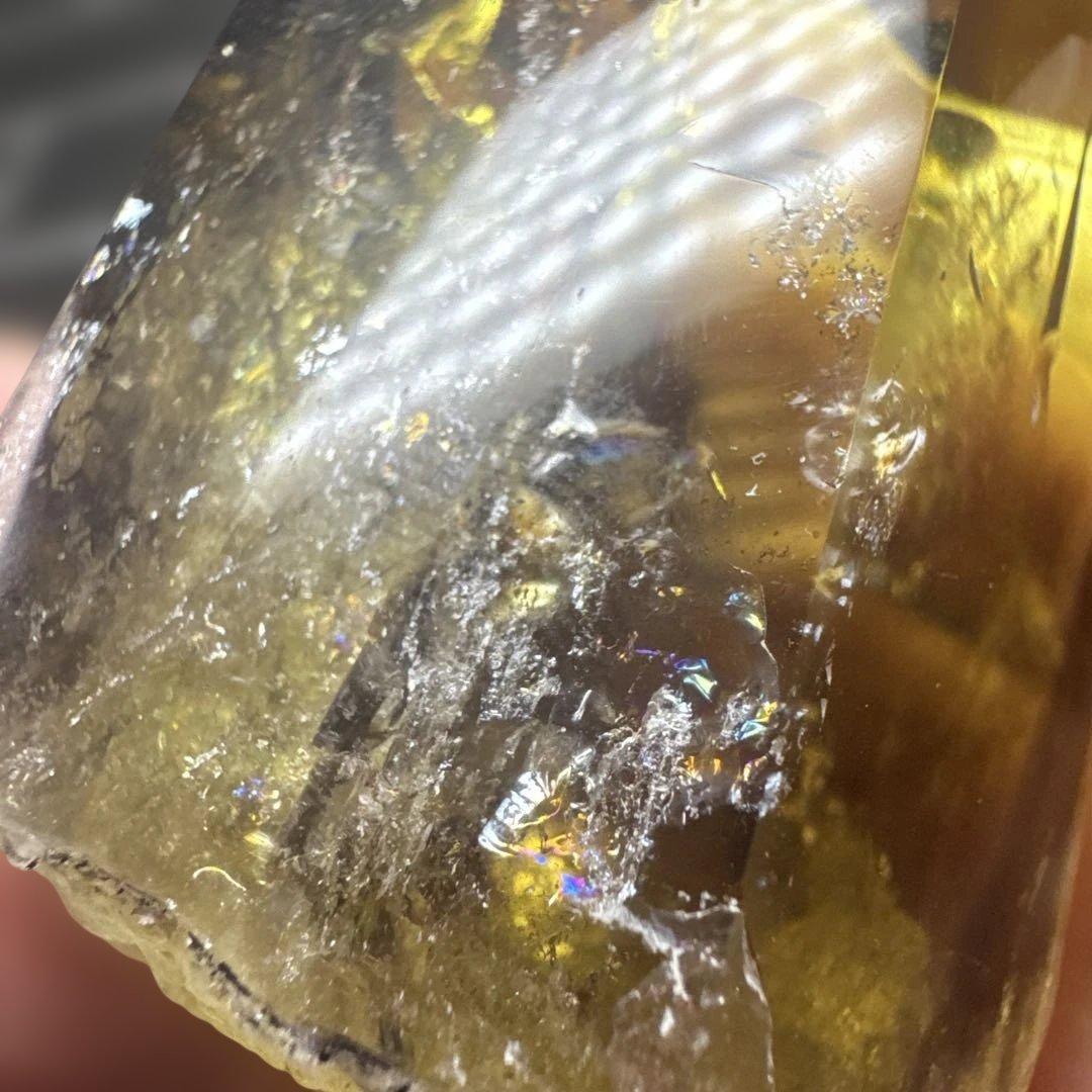 【極上品】スモーキーゼウスシトリン ポイント原石 高透明　台座付