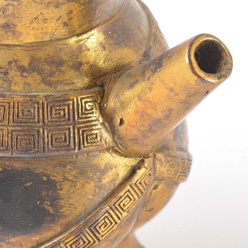 中国　古銅宣徳銅　霊芝摘　水注　水滴　D　R6503