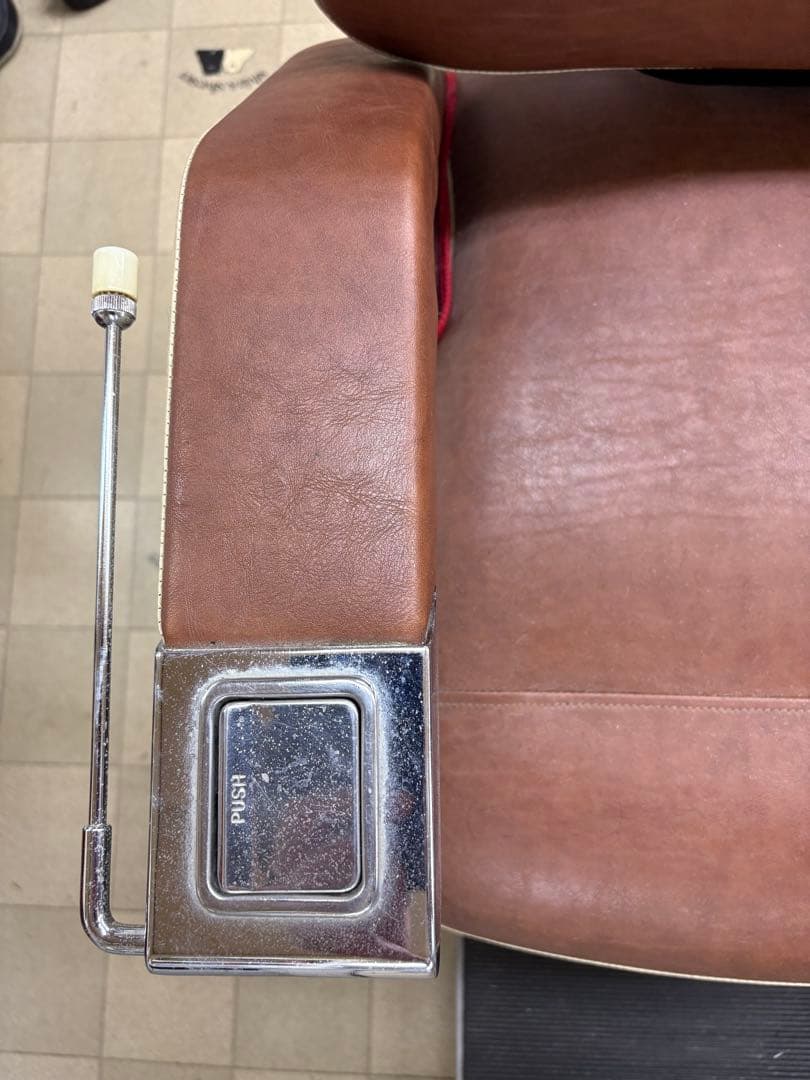 ブラウン バーバーチェア 合成皮革