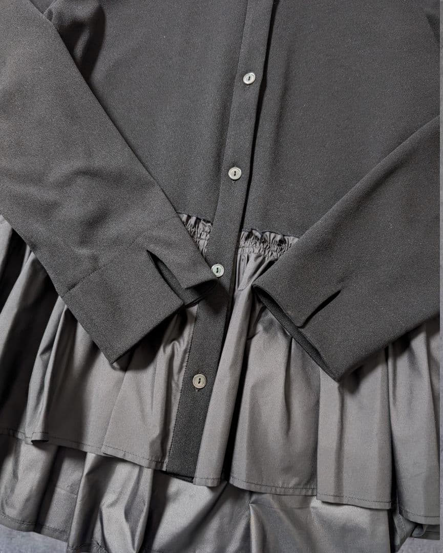 trois カットジョーゼット 裾切替ブラウス 晴れの日ブラウス