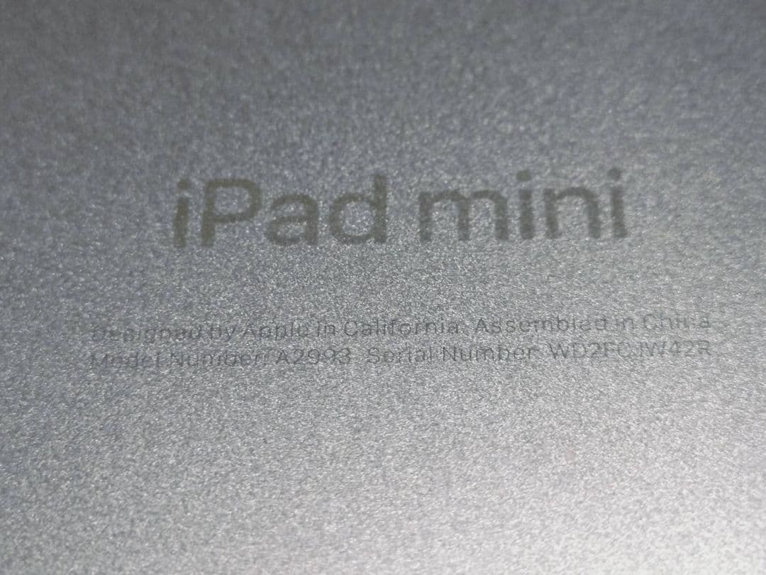 iPad mini 第7世代 256GB バッテリ100%純正充電器付き