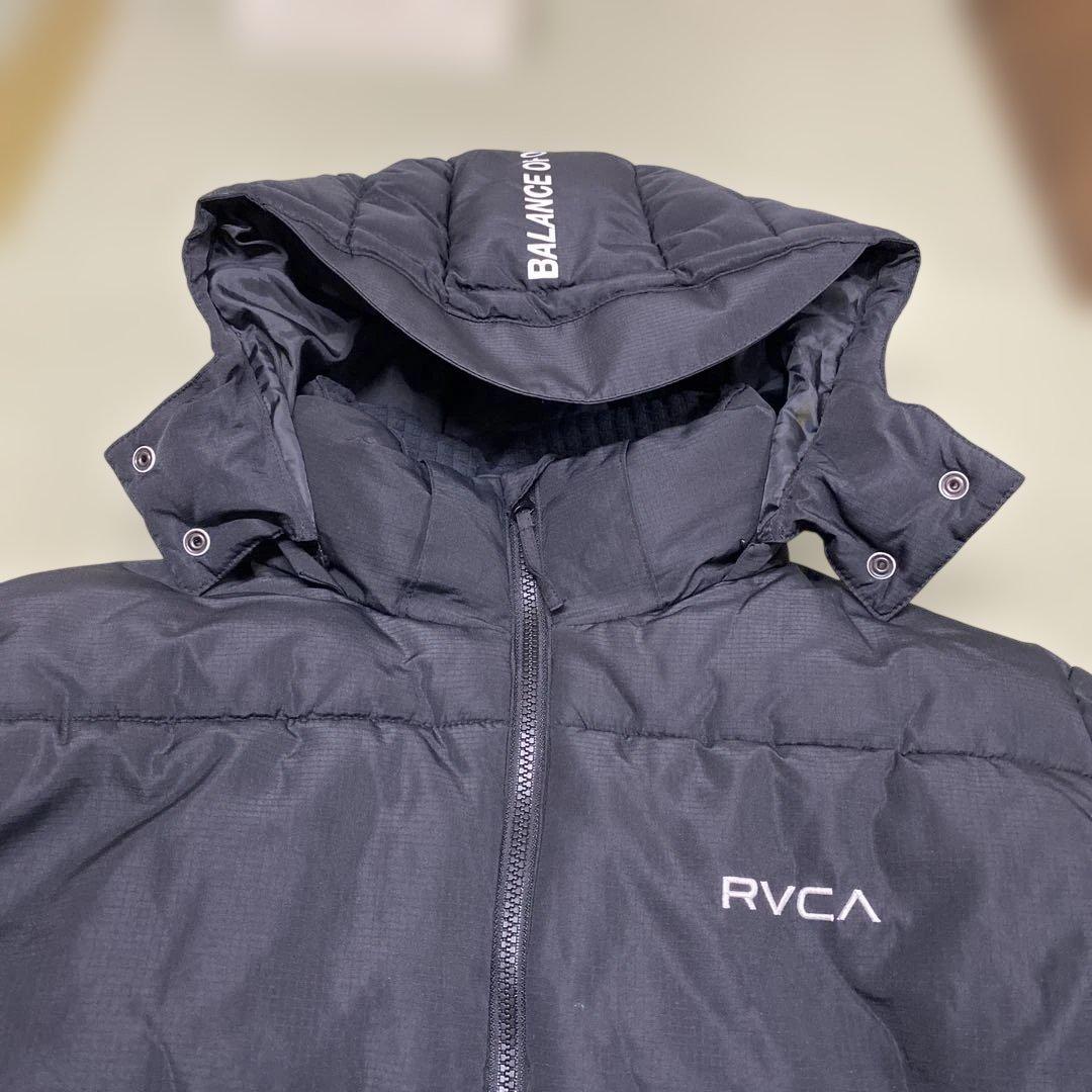 RVCA ブラックダウンジャケット フード付き　Mサイズ