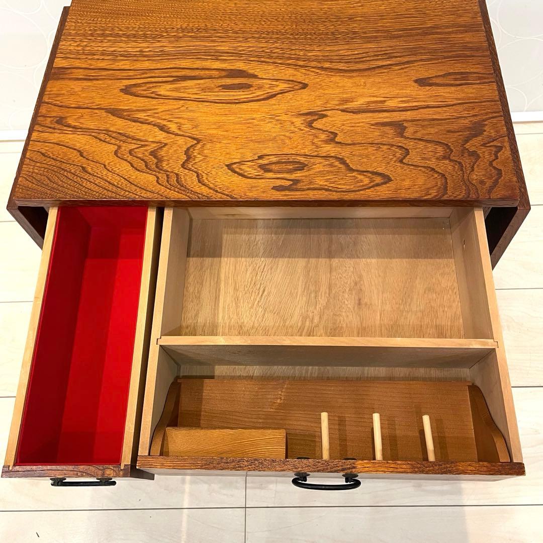 【美品】和裁机 ソーイングデスク 昭和レトロ 木製 裁縫机 折りたたみ テーブル