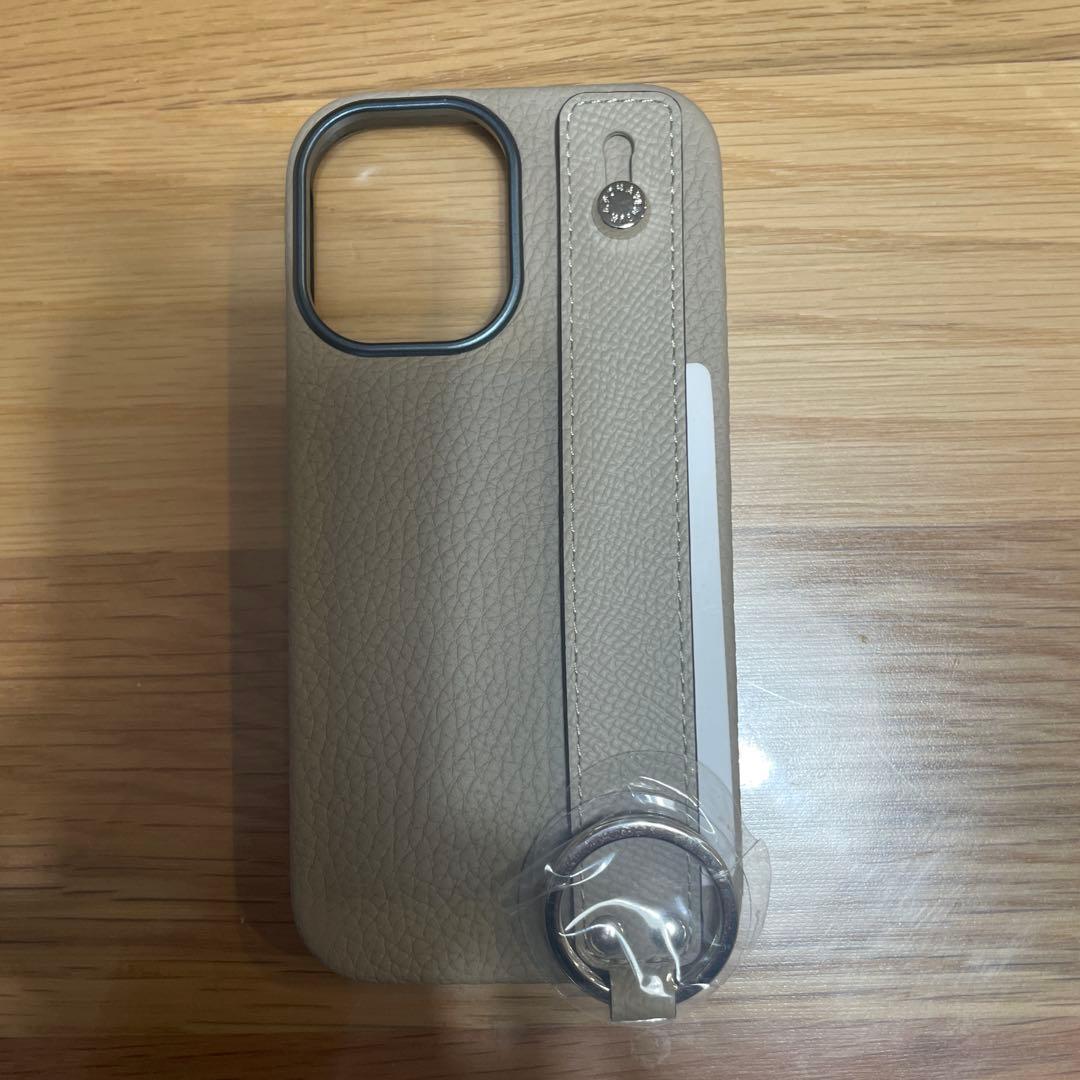 新品Bonaventura グレージュiPhone16用ケースハンドル付