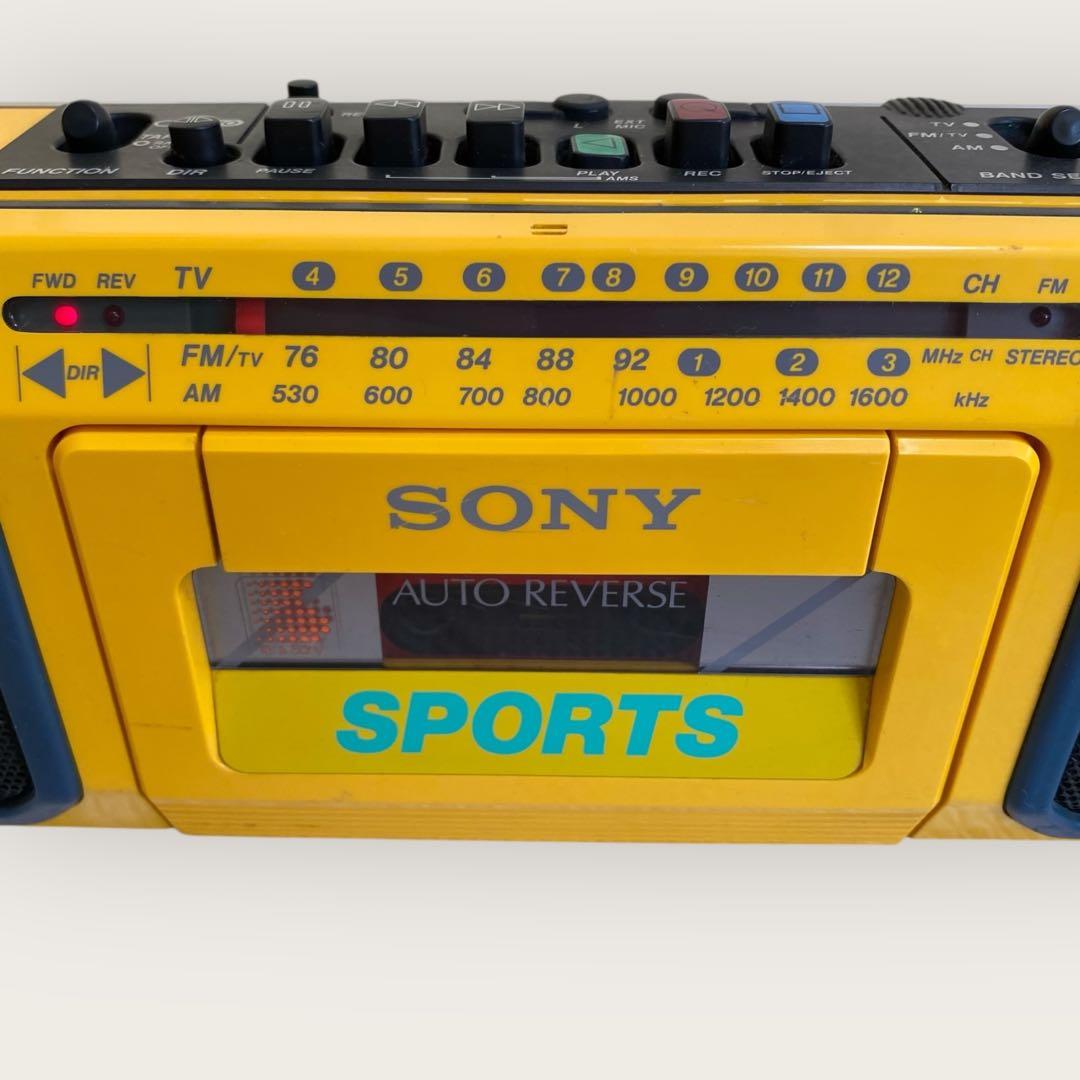 希少 動作品 SONY SPORTS CFS-V75 イエロー ラジカセ