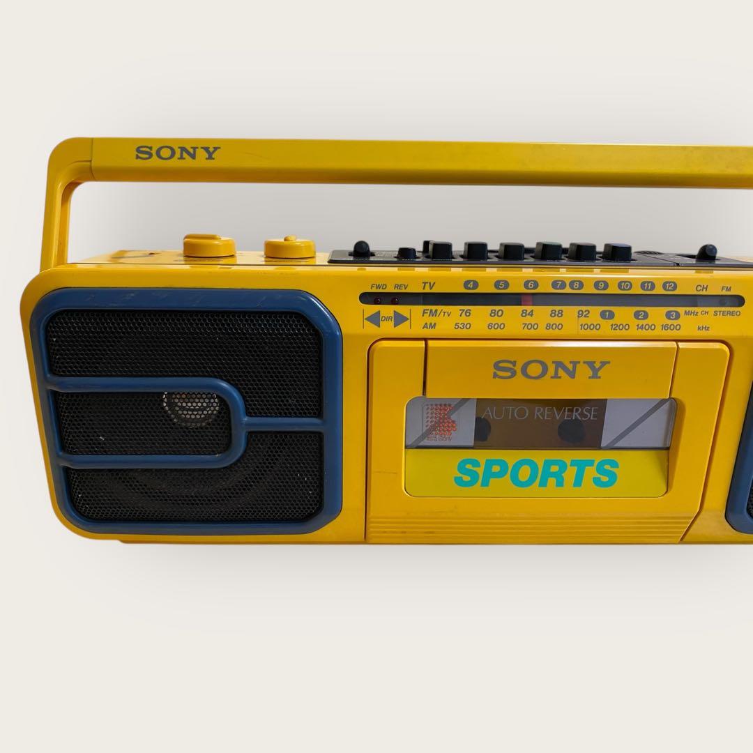 希少 動作品 SONY SPORTS CFS-V75 イエロー ラジカセ