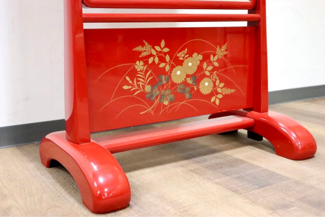 GMGF120○MATSUSO / 松創 秋草に朱 橘型 全身鏡 姿見 スタン