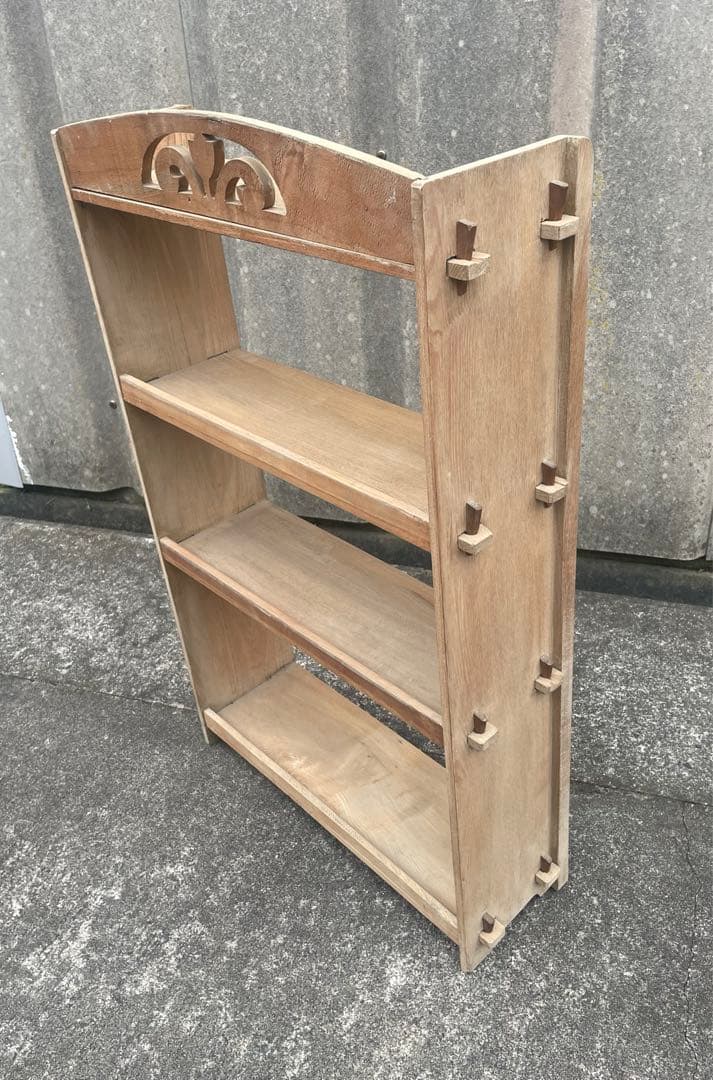 古道具/当時物/木製/無垢材/本棚/透かし彫り/店舗什器/ディスプレイ/③