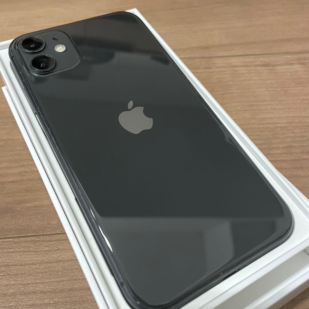 【箱有】iPhone 11 ブラック 128GB 76%