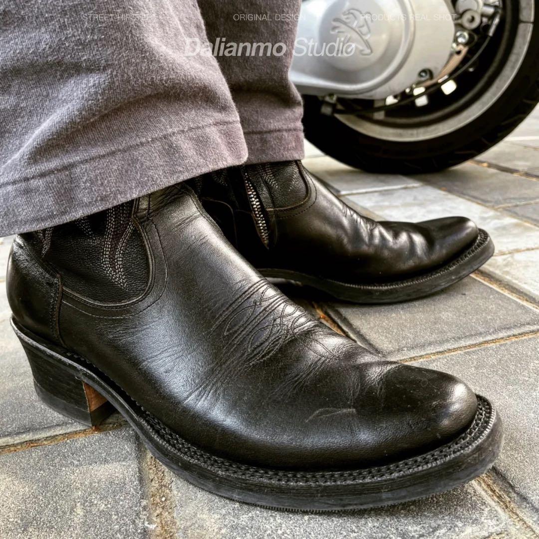 Vintage Ashen Flame Zip-up Heel Boot ブーツ