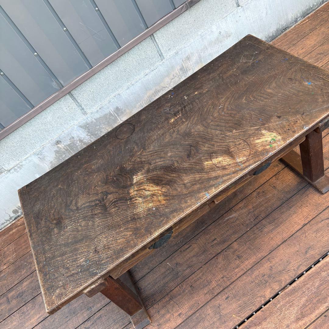 昭和レトロ 古家具 無垢材 木製座卓 引き出し付き ちゃぶ台 文机 お経台 経机