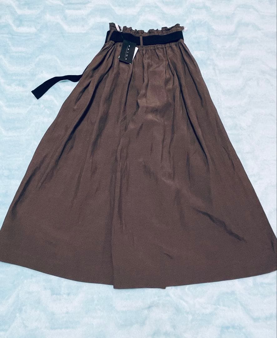 PRIDE　レーヨンリネン ロングガウチョパンツ　こげ茶【36】 ☆新品未使用☆