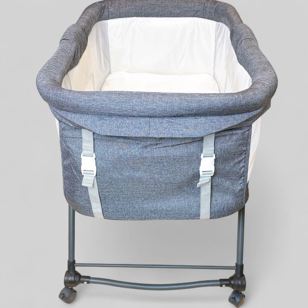 【極美品】 UBRAVOO ベビーベッド 折りたたみ キャスター 収納袋付き