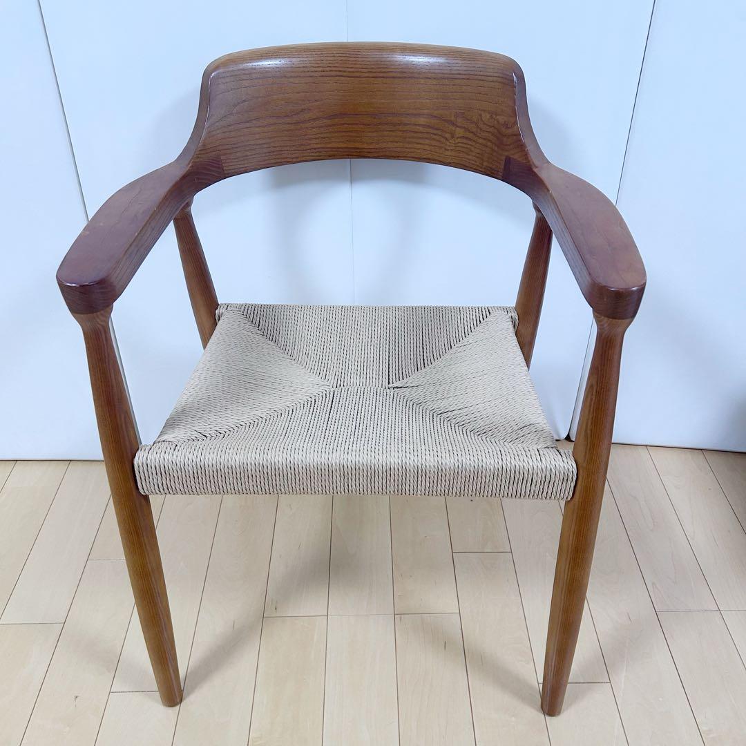 ペーパーコード　アームチェア　アッシュ　タンスのゲン ブラウン　天然木　無垢材④