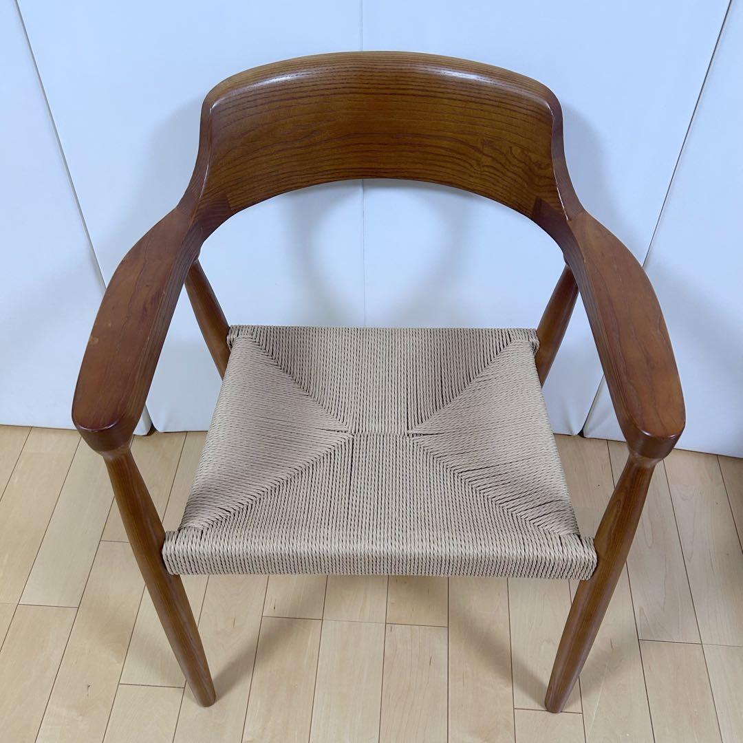 ペーパーコード　アームチェア　アッシュ　タンスのゲン ブラウン　天然木　無垢材④