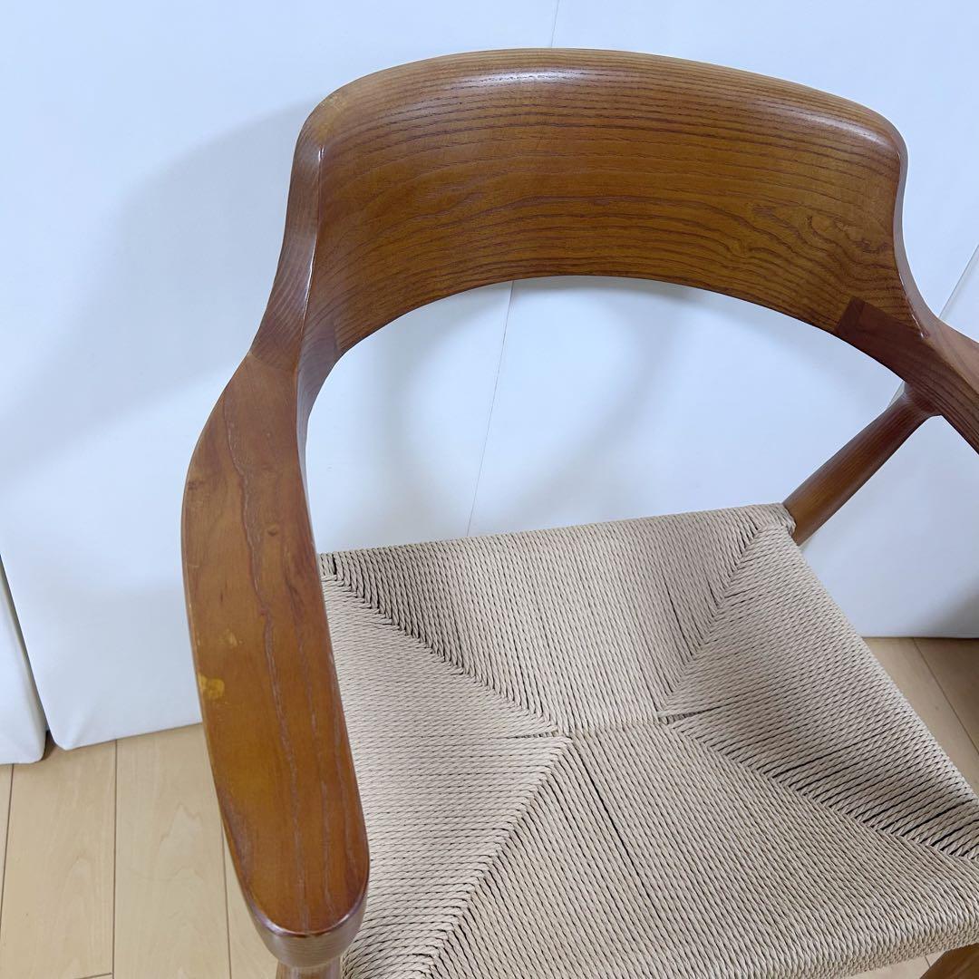 ペーパーコード　アームチェア　アッシュ　タンスのゲン ブラウン　天然木　無垢材④