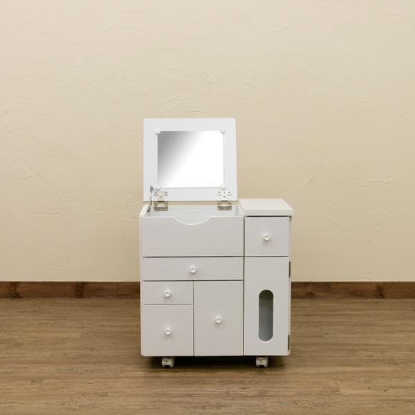 【新品・送料無料】コスメワゴン　横型　DBR/WH