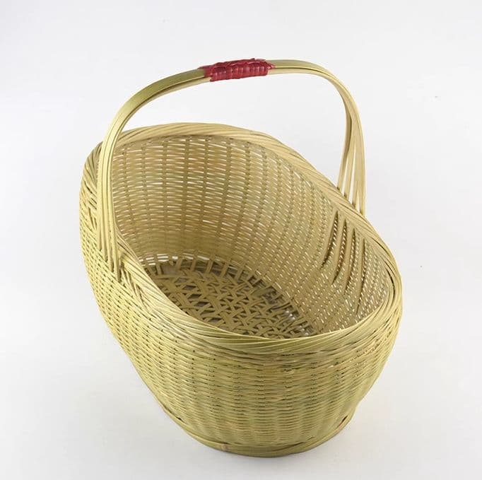 竹細工 極上品 かご 収納 手作工芸品 市場かご 手提かご 買い物かご 新品