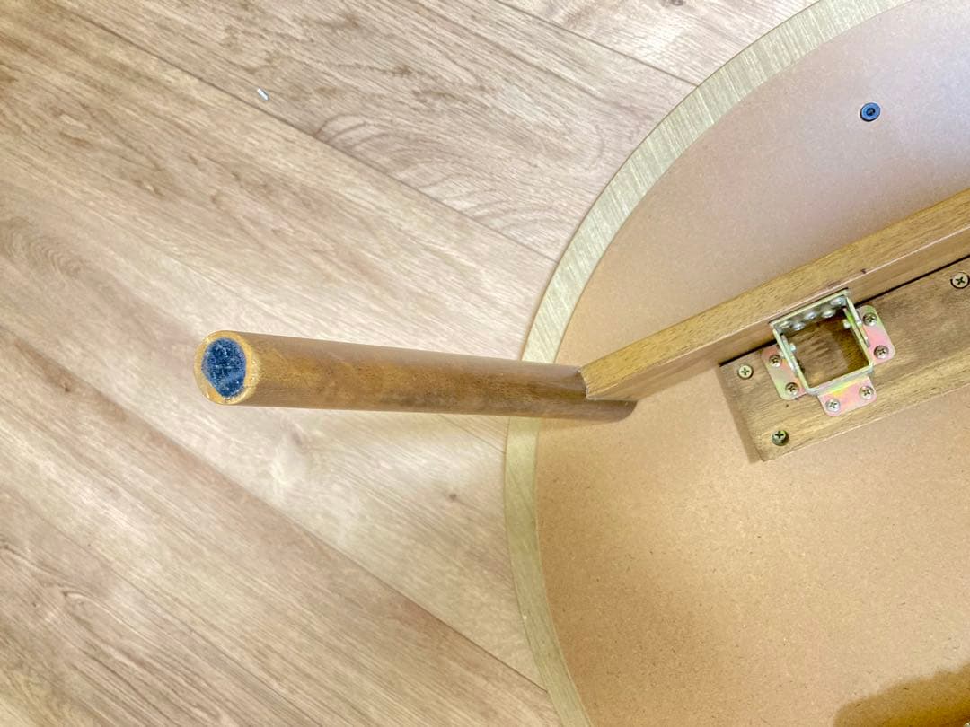 北欧/楕円形こたつ/木製/電気式/折りたたみ脚テーブル/取説付き