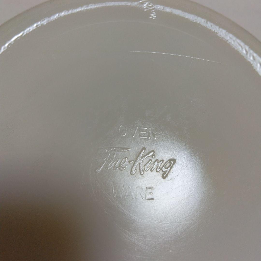 ヴィンテージFire King チューリップ柄 ボウル LL アイボリー·美品