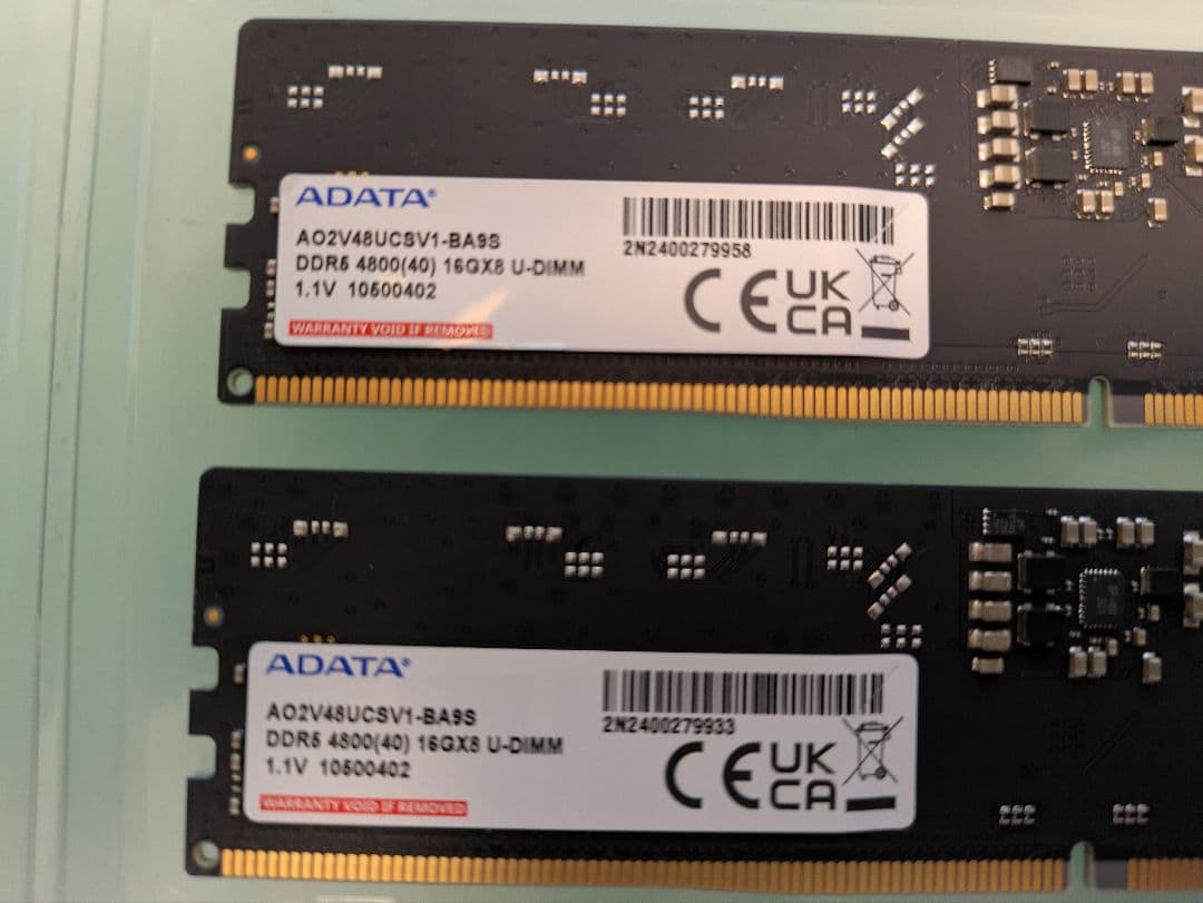 ADATA DDR5-4800 32GB (16GBx2) メモリ