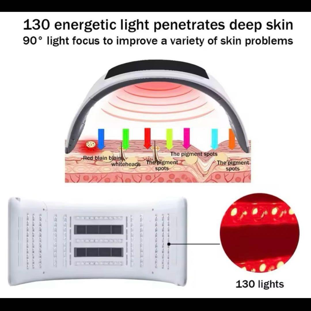 サロン用ホームケア　7色折りたたみ式LED光線治療器　美顔器