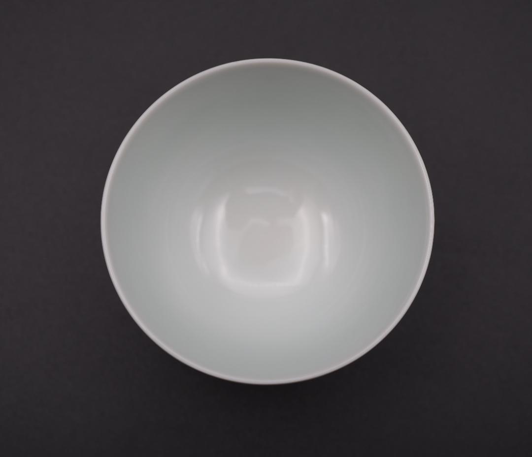 初代三浦竹泉 青華 漢詩 楓橋夜泊図 茶碗 6客 共箱/共布