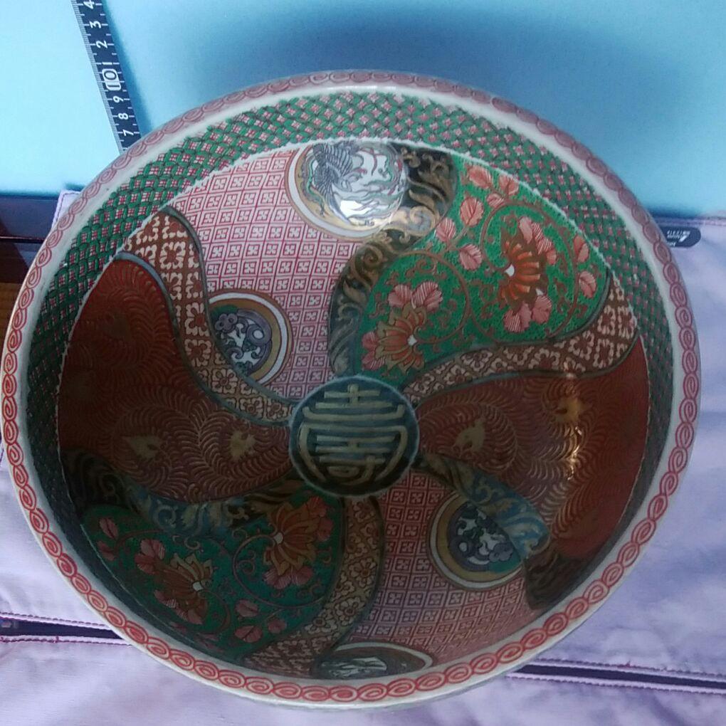 伊万里錦手コンポート台脚付果物鉢