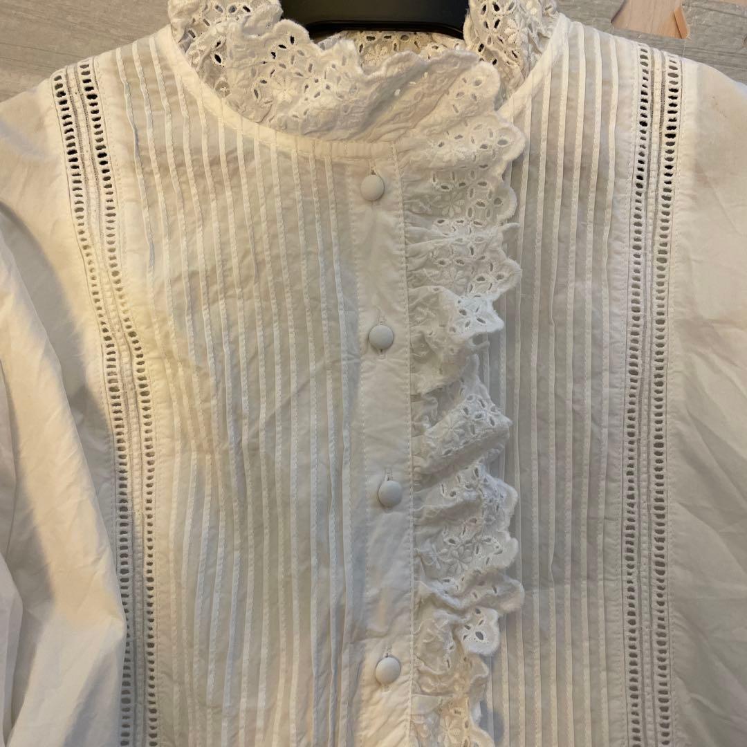 dot and stripes child woman フリル　ブラウス