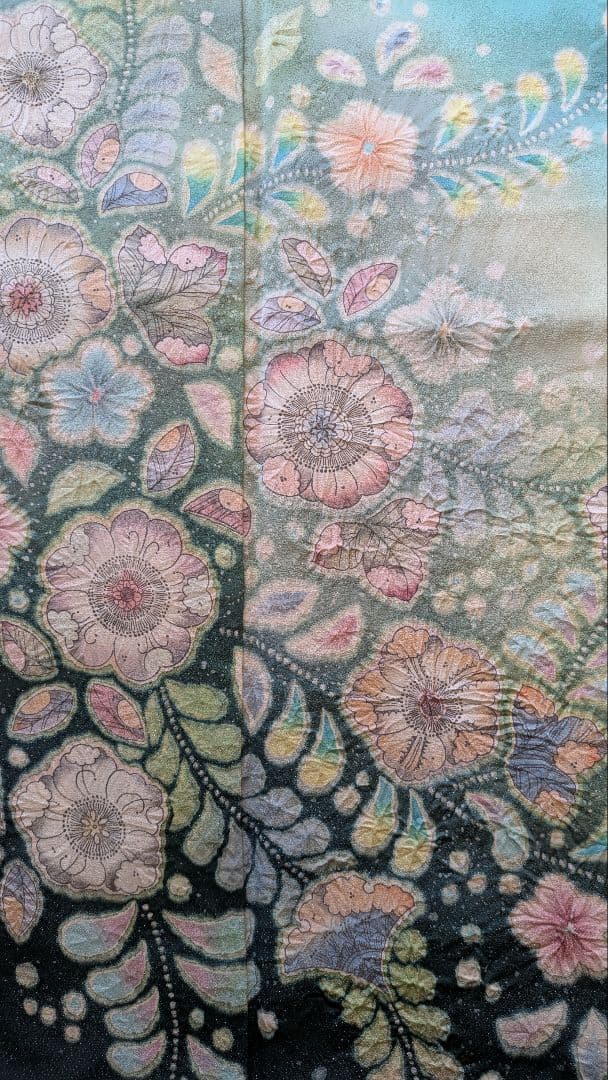 プロフ必読☆翠山工房☆徳永憲峯☆辻が花☆絞り☆銀通し