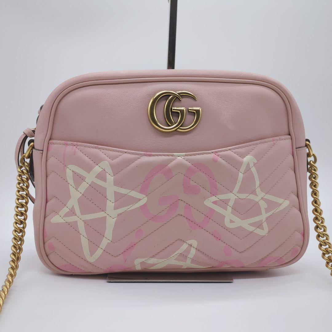 【入手困難・美品】グッチ☆チェーンショルダー ゴースト GGマーモント レザー
