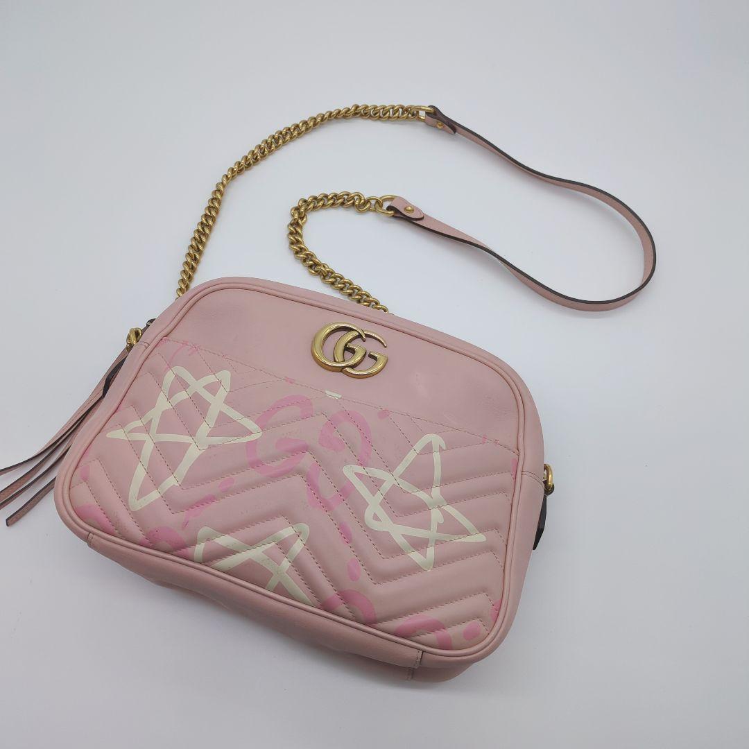 【入手困難・美品】グッチ☆チェーンショルダー ゴースト GGマーモント レザー