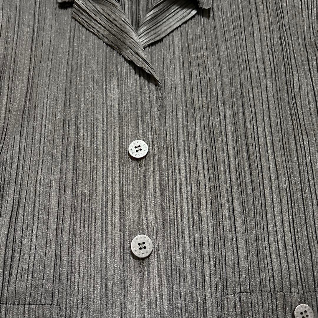 【プリーツプリーズ】ダークブラウンプリーツジャケット風シャツ