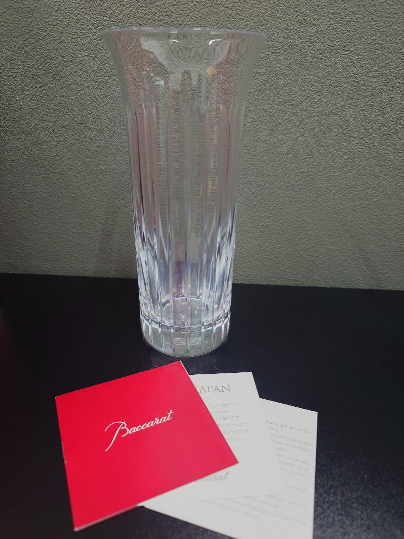 【めじろめぐろさん専用】Baccarat クリスタル花瓶 ストライプデザイン