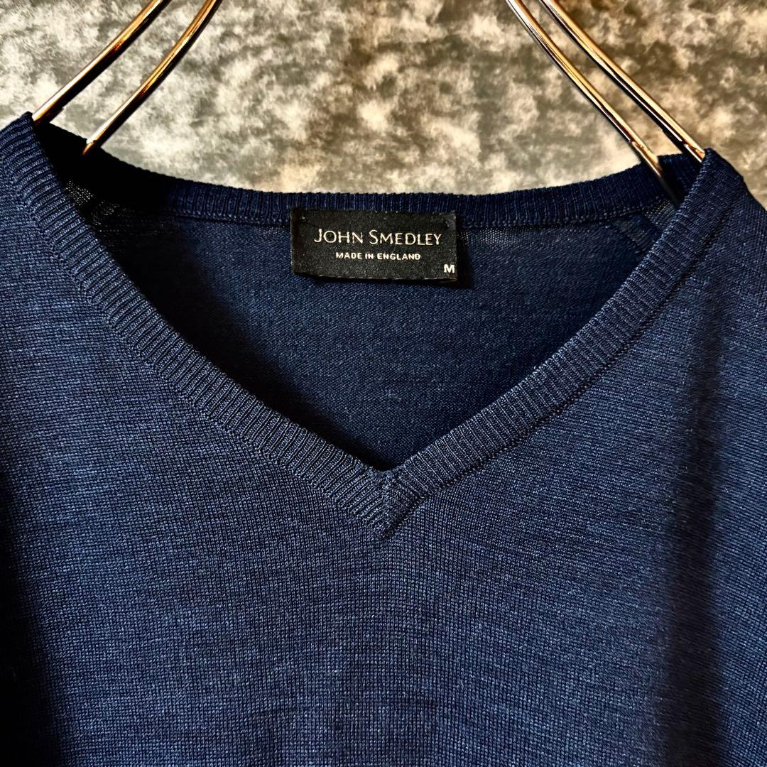 JOHN SMEDLEY イングランド製 Vネックニット ジョンスメドレー