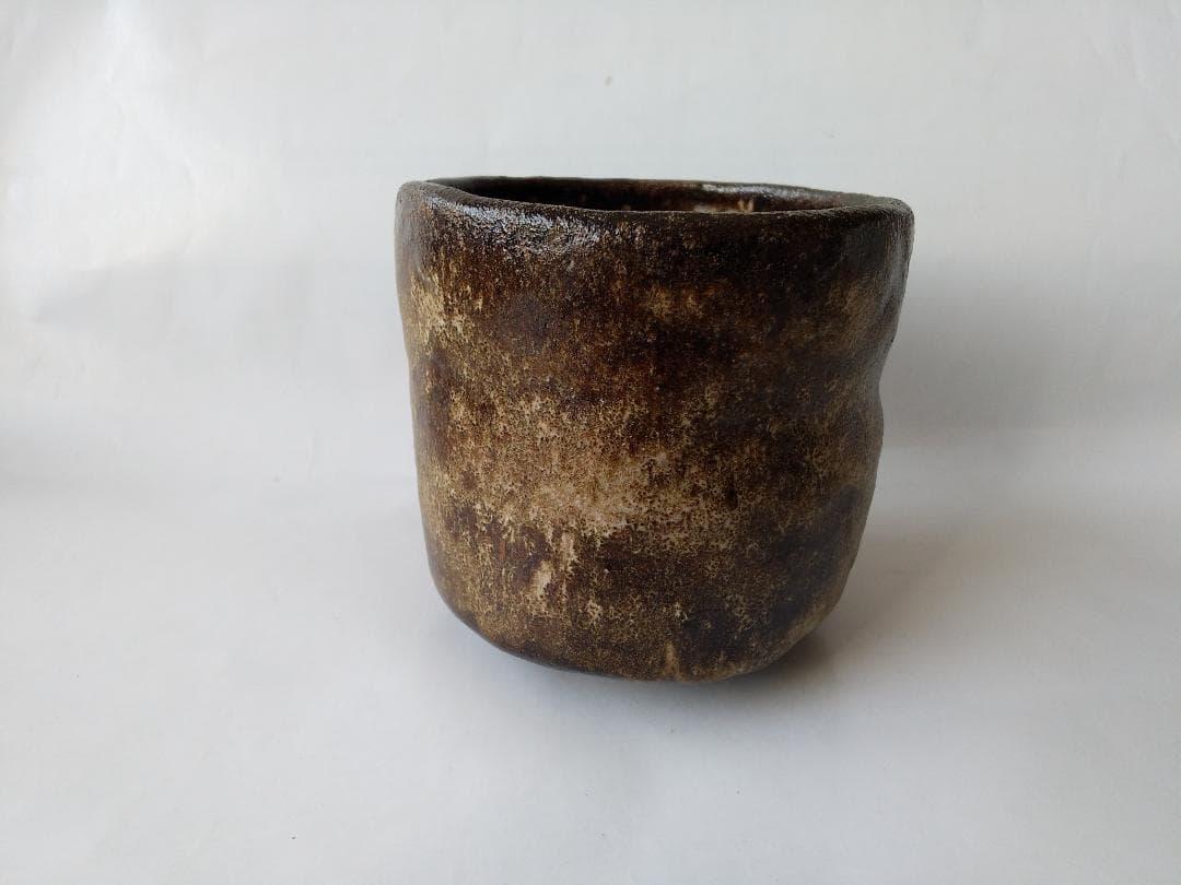 大樋焼 中村定甫 作 大樋筒茶碗 共箱 栞 茶道具 抹茶碗 新品 未使用 保管品