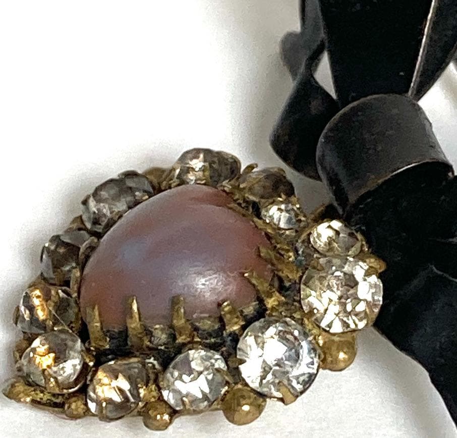 匿名配送 アンティーク サフィレット ハートのブローチ