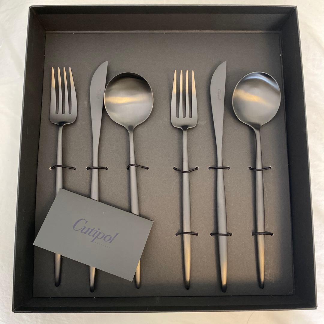 【さんたさん専用】Cutipol カトラリーセット 6点 ブラックブラック