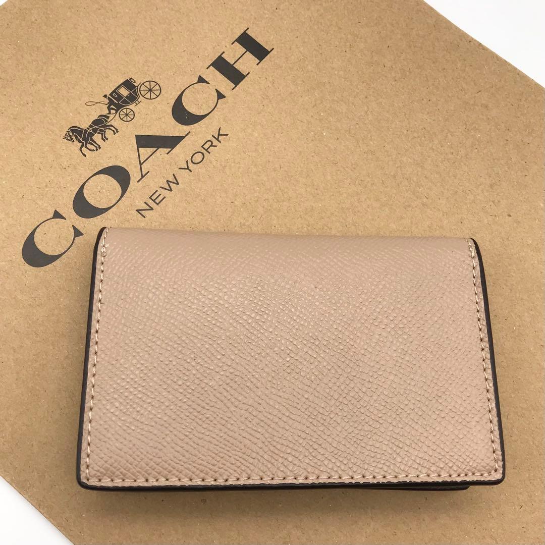 【COACH☆新品】☆ビジネス カード ケース☆名刺入れ☆レザー☆トープ☆☆