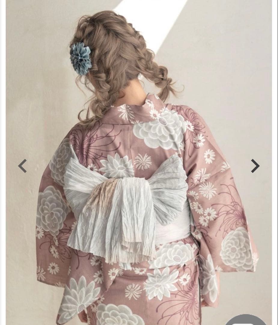 取り置き中ディータ　浴衣　兵児帯　2点セット　梅見月の菊ちらし