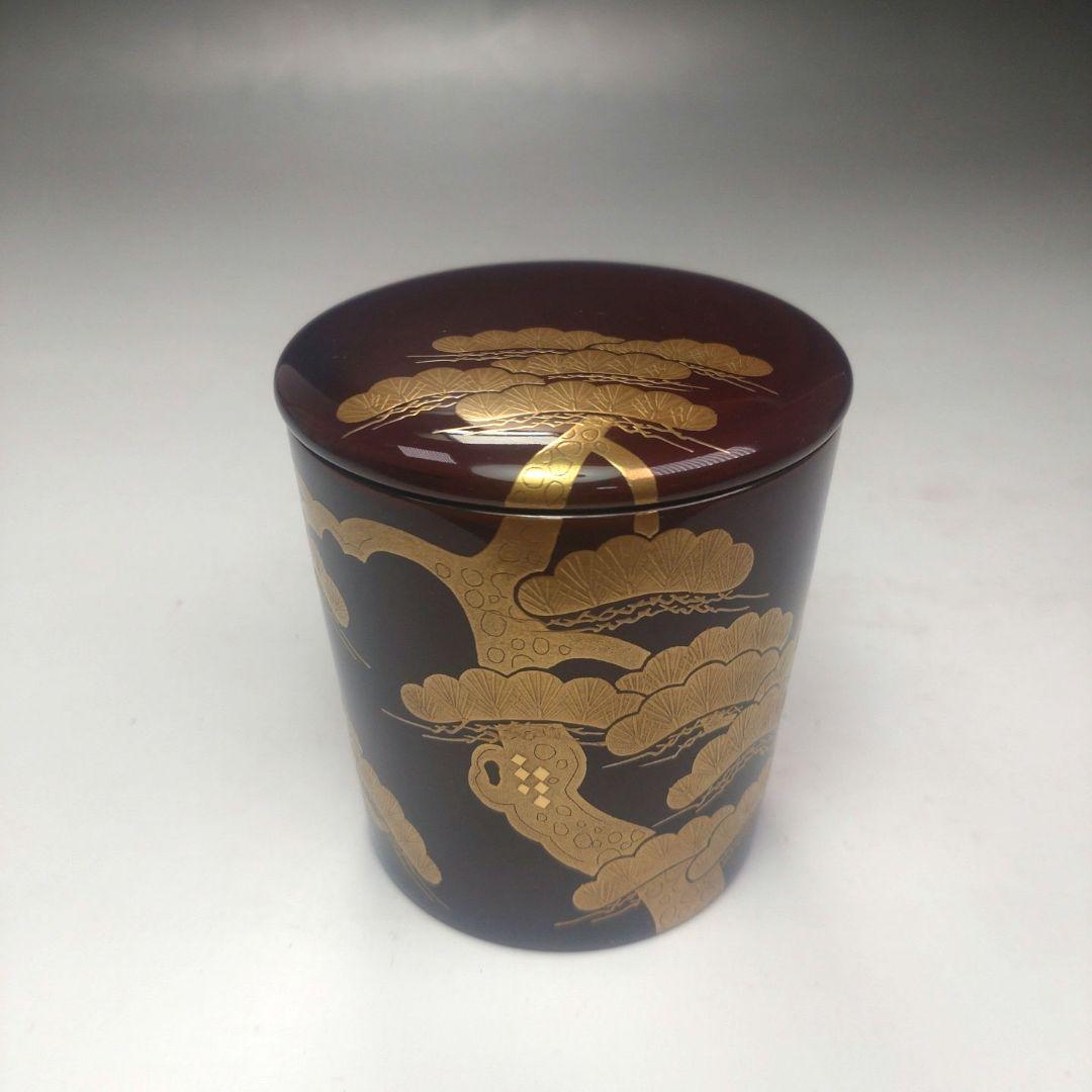 イ190 棗『新井司峯』『淡々斎好　末広棗　松蒔絵　漆塗　共箱』茶道具