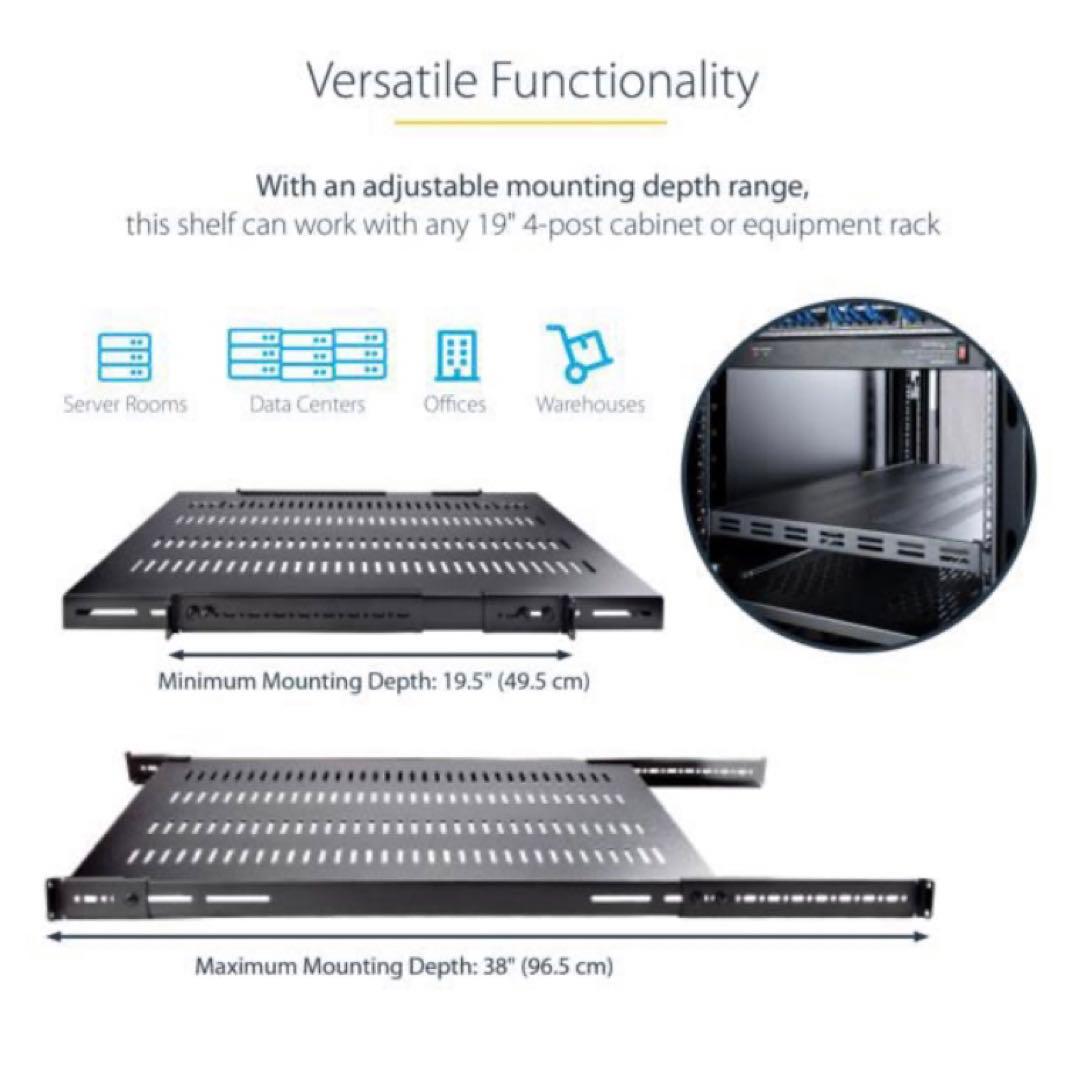 サーバーラック棚板 1U スリット付 奥行700mm　StarTech