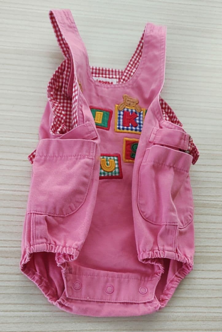 レトロ　ミキハウス　85cm　ダルマオール　オーバーオール　サロペット　ピンク