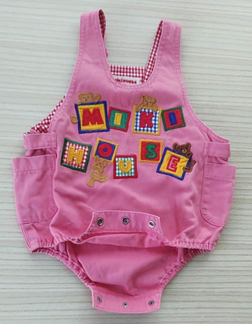 レトロ　ミキハウス　85cm　ダルマオール　オーバーオール　サロペット　ピンク